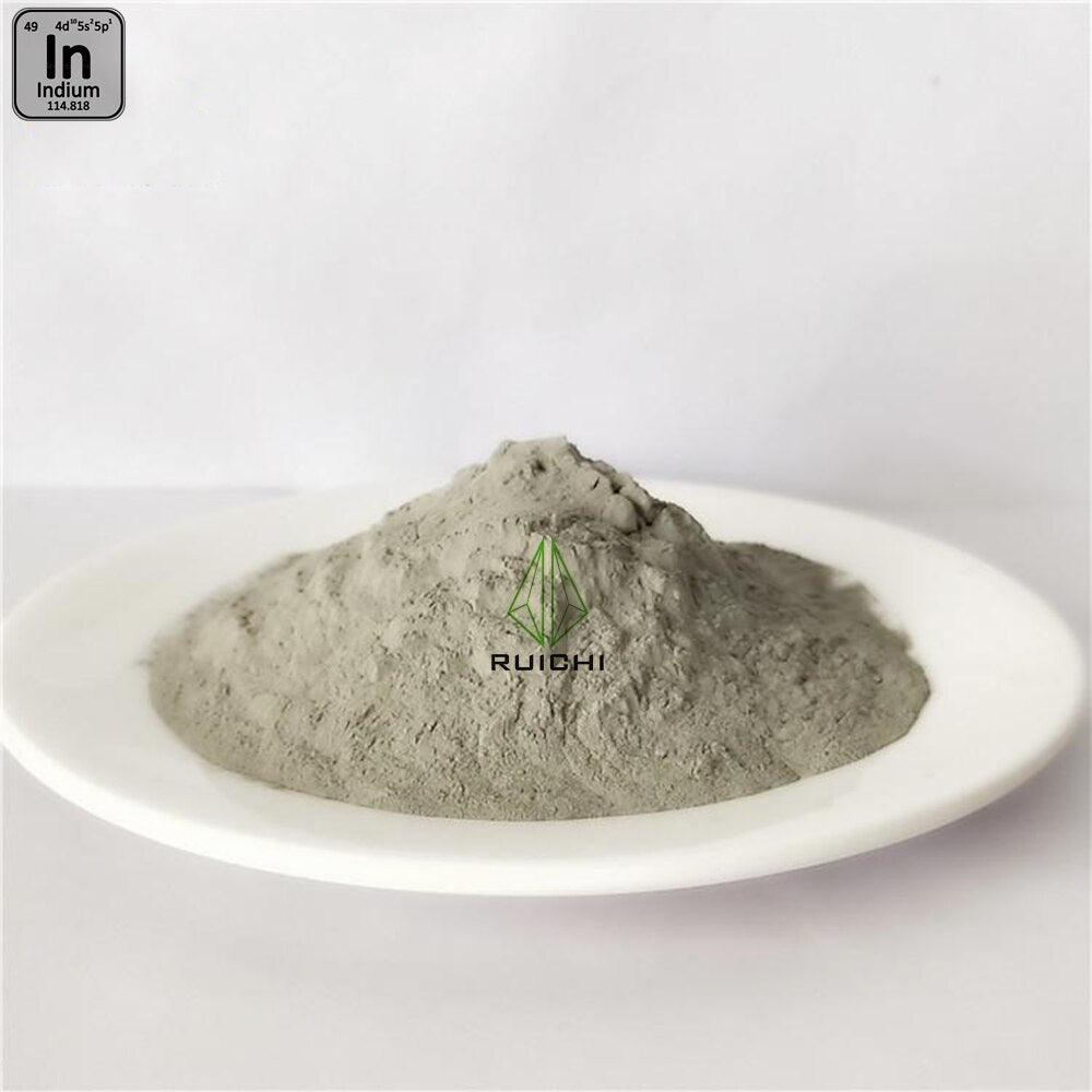 RUICHI 99.99% Purity -200mesh Element 49 Indium Metal Powder 1000g