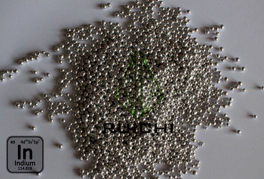 500 Gramm 99,995 % reines Indium-Granulat, Indium-Schusselement, 49 Indium-Metallkugeln