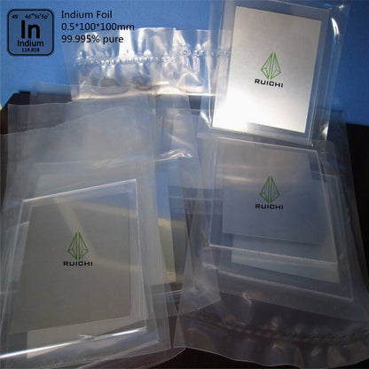 Indium Foil Various Custom Made Size 99.995% Pure Indium Metal Foil Sheet