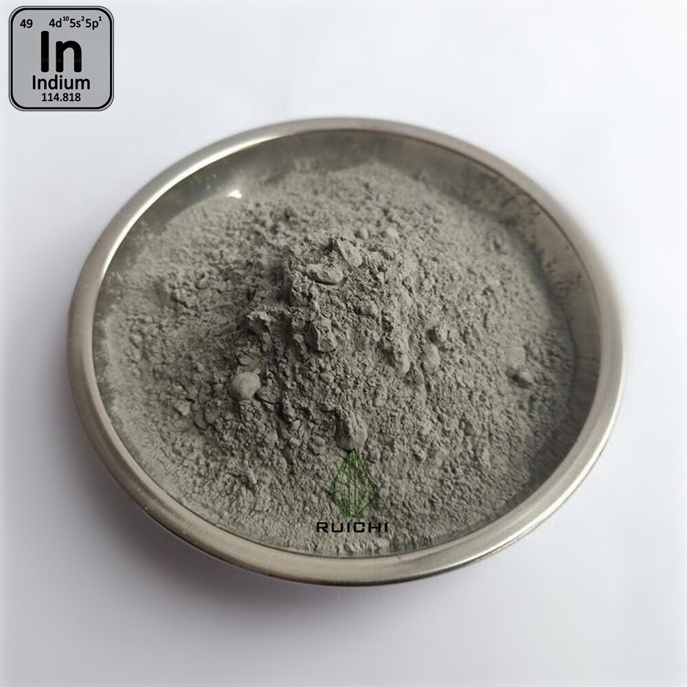 RUICHI 99.99% Purity -200mesh Element 49 Indium Metal Powder 1000g