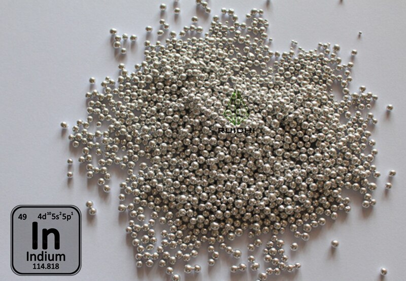 100 Gramm 99,995 % reines Indium-Granulat, Indium-Schusselement, 49 Indium-Metallkugeln, kostenloser Versand