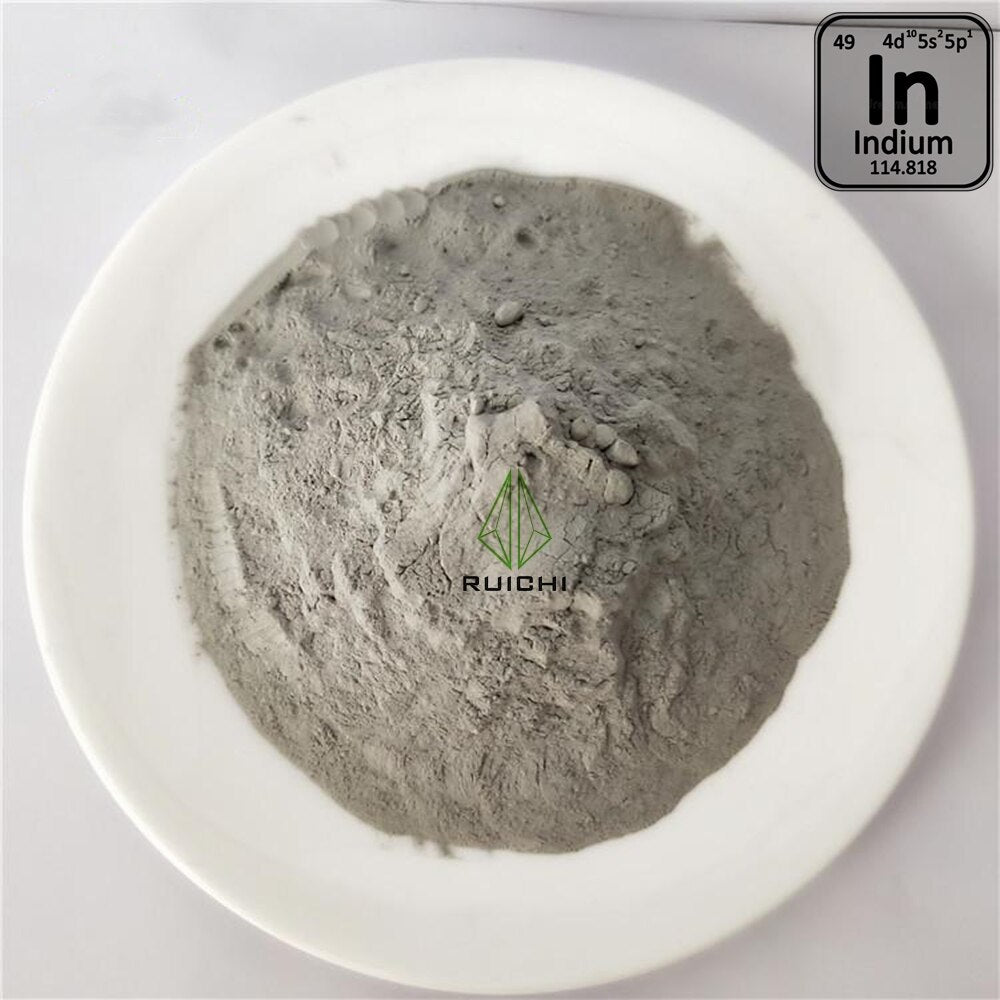 RUICHI 99.99% Purity -200mesh Element 49 Indium Metal Powder 1000g