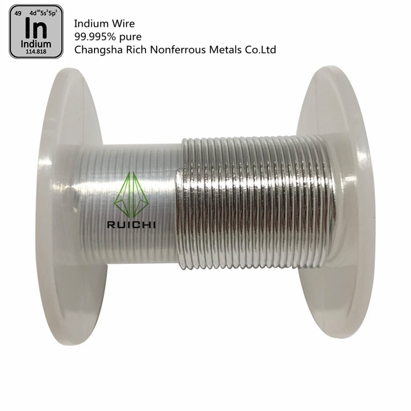 Indium Wire with 0.5mm, 1mm diameter 5 meter Length per spool, Indium ...