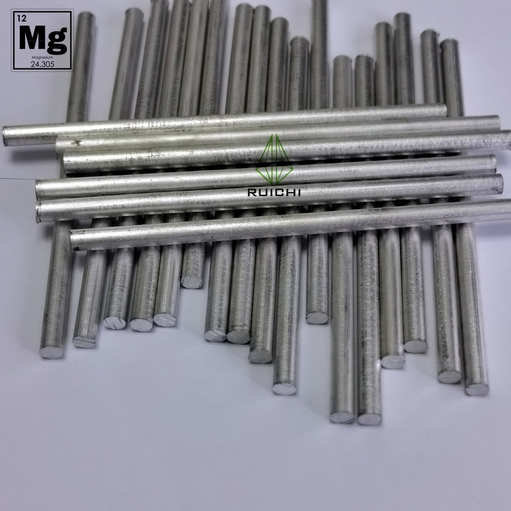 7mm Dia x 152mm Length 10.2g each Magnesium Metals Sticks 99.95% Pure Magnesium Rods