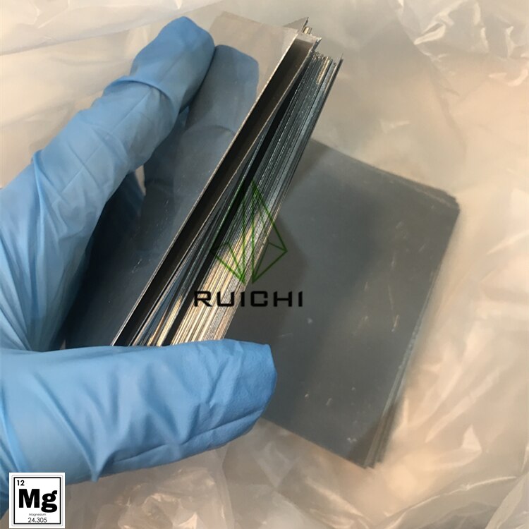 Reines Magnesiumfolienblatt, Mg 99,99 %, 0,5 x 100 x 100 mm/Stk.