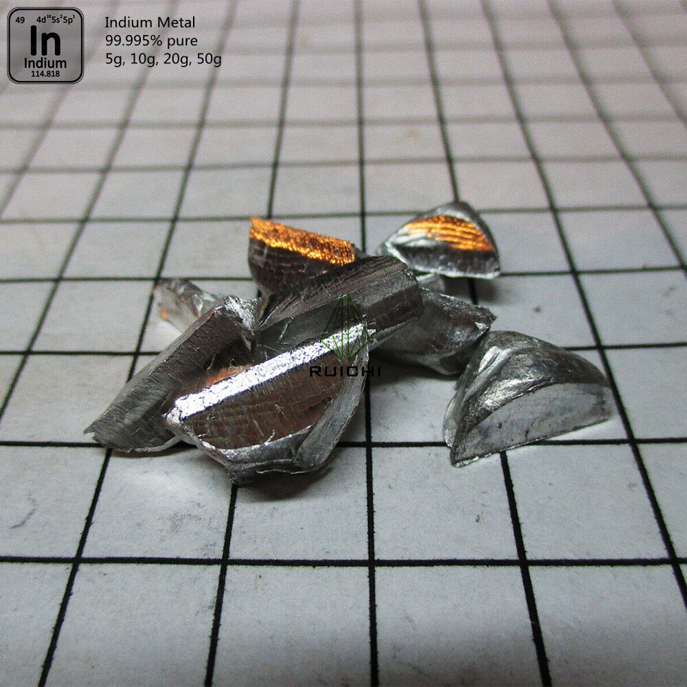 99,995 % Reinheit 5 g 10 g 20 g 50 g 100 g Indiummetall Element 49 Indiumbarren Indiumblock