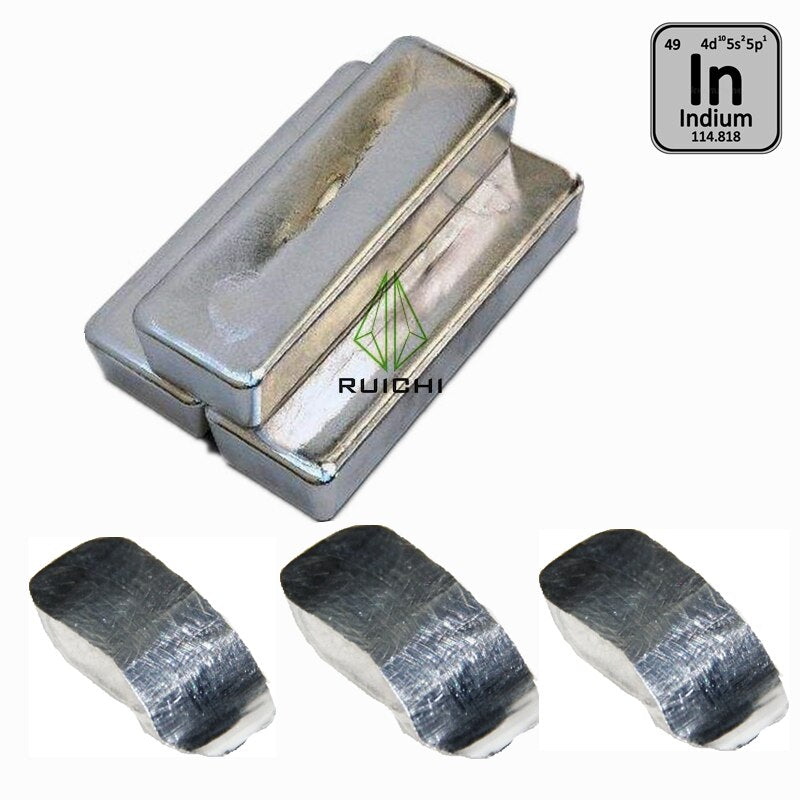 99,995 % Reinheit 5 g 10 g 20 g 50 g 100 g Indiummetall Element 49 Indiumbarren Indiumblock