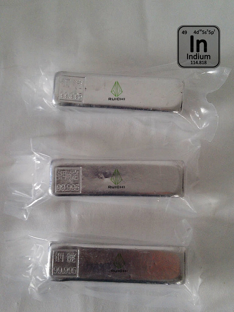 5 kg Indium, 99,995 % reines Indium, Metallbarren, 5000 g 
