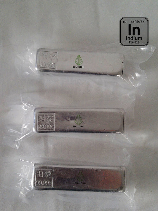 5 kg Indium, 99,995 % reines Indium, Metallbarren, 5000 g 